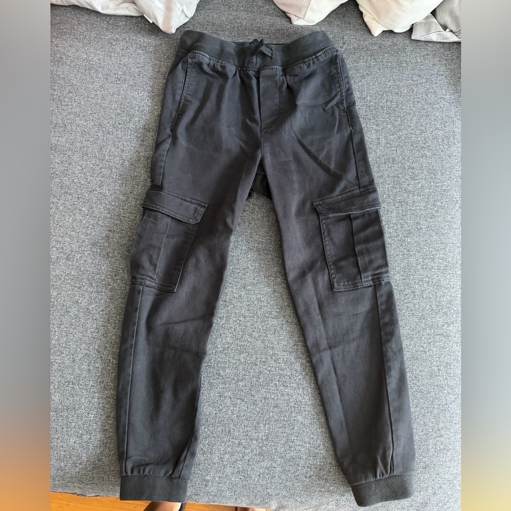 Kids Black Cargo Pants
